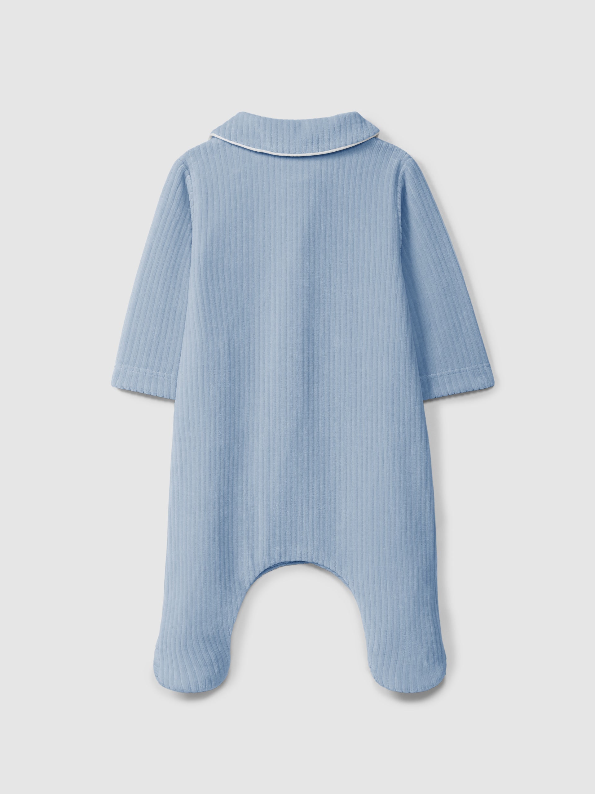 Laranjinha Blue Ribbed velvet babygrow I6537