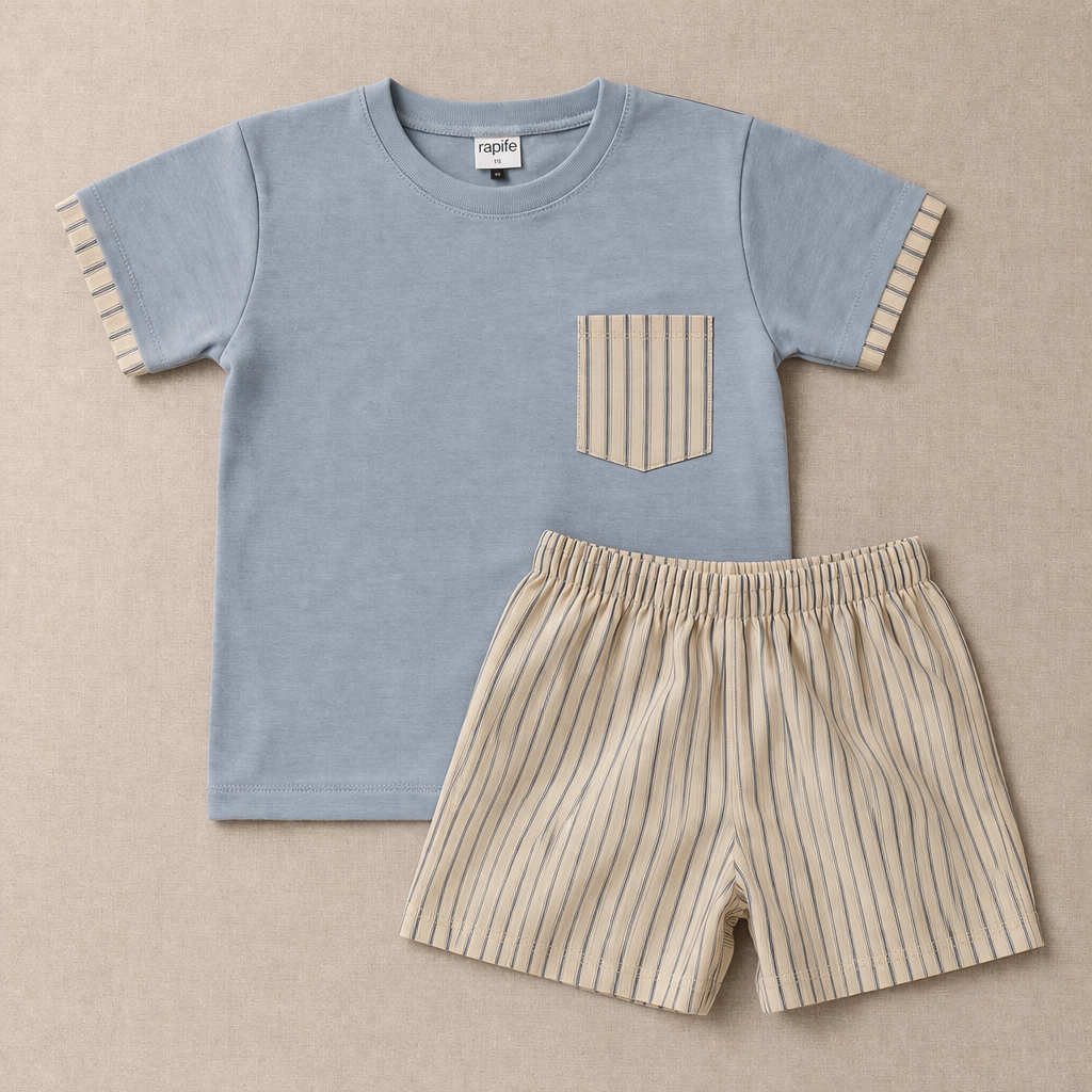 Rapife Blue Stripe Short Set 5250C26