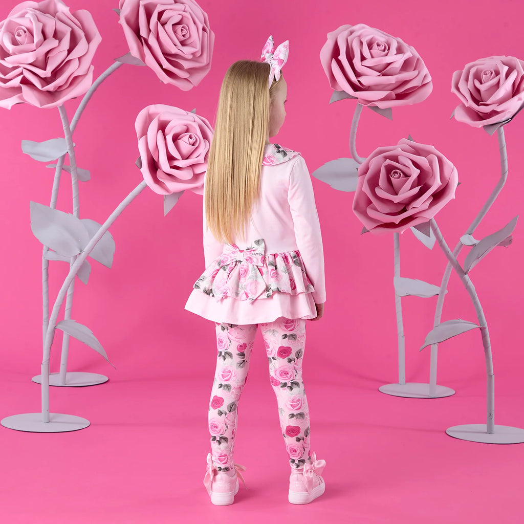 A'Dee Adeline Rose Print Peplum Legging Set W261501