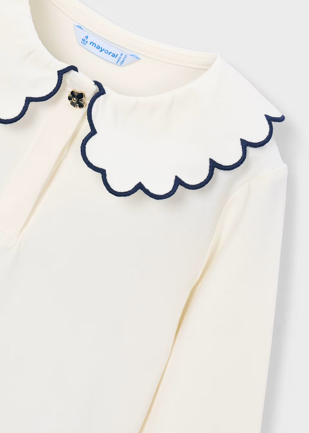 Mayoral Ivory Long Sleeve Polo 131