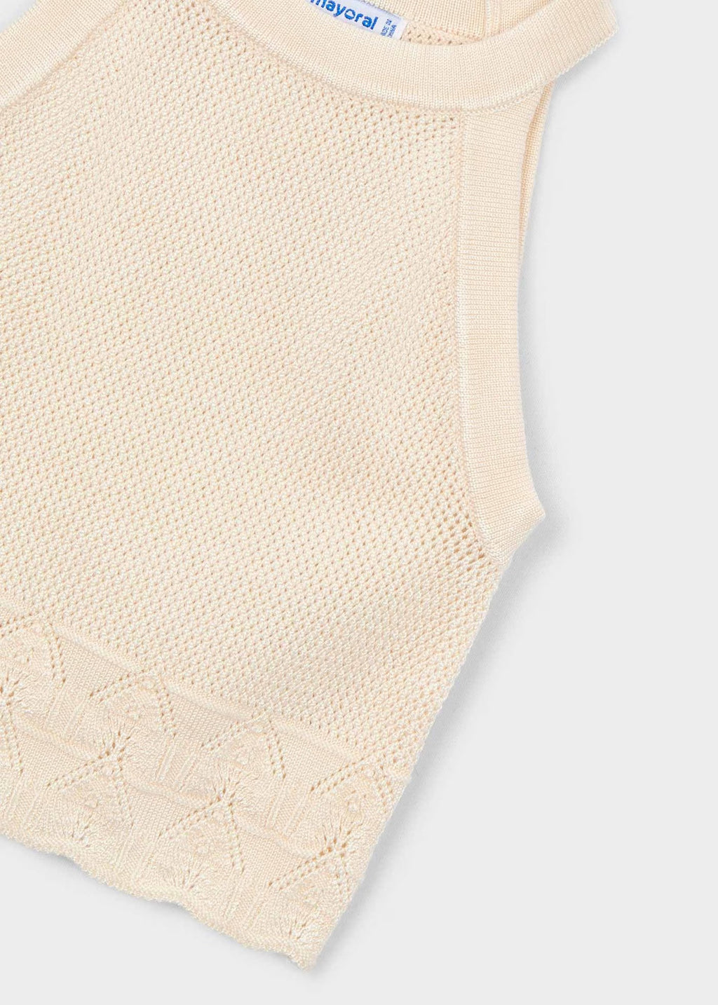 Mayoral Cream Crochet Top 3027