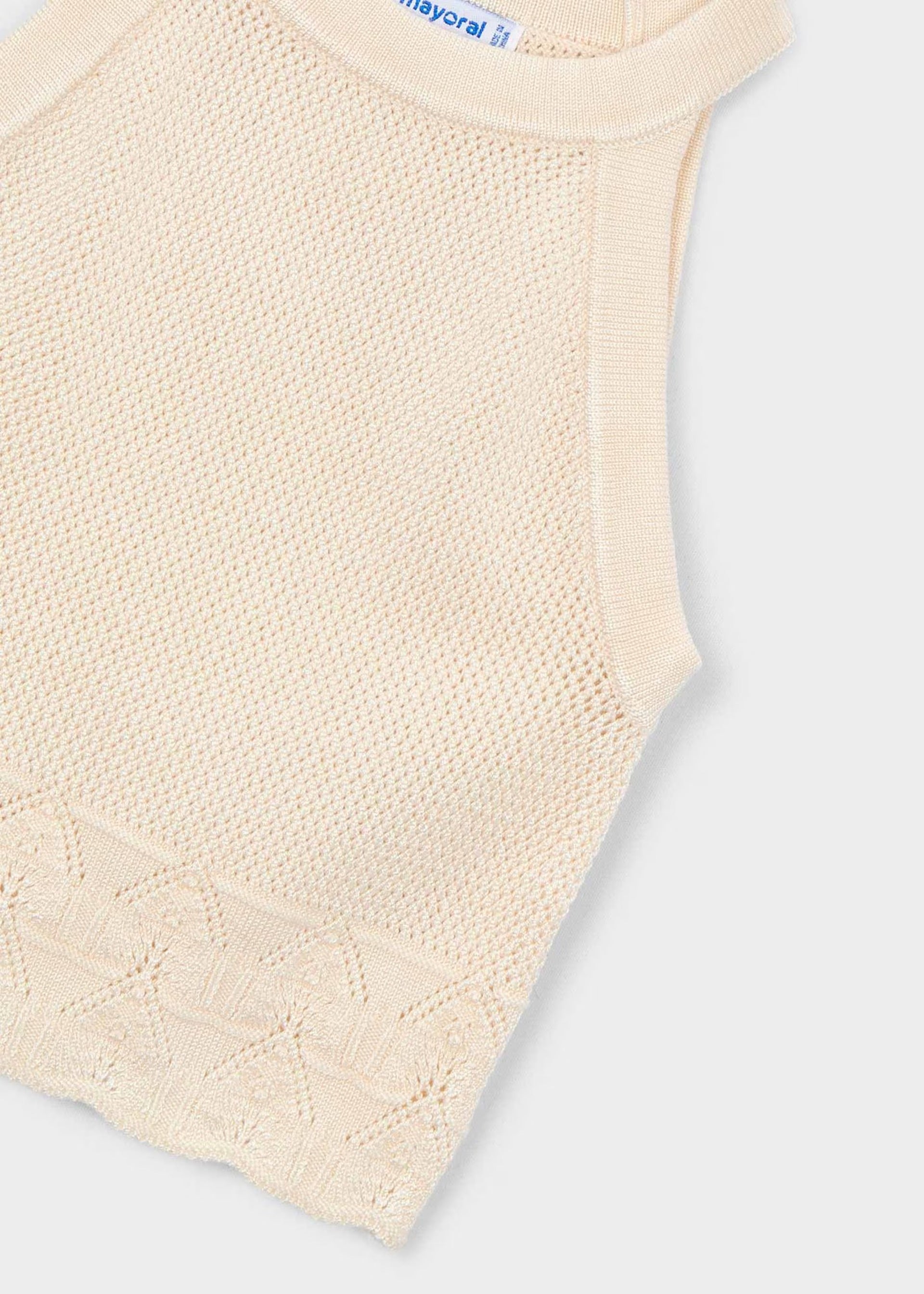 Mayoral Cream Crochet Top 3027