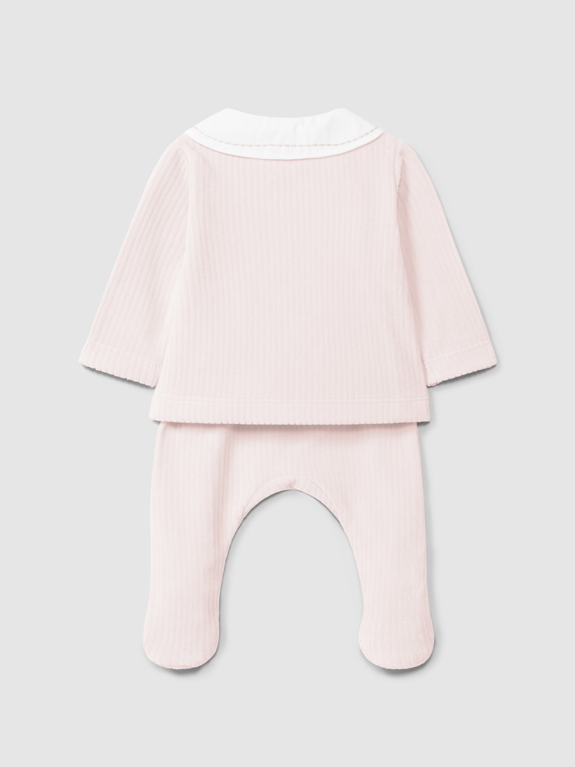 Laranjinha Pink Ribbed Velvet 2pc Set I6539