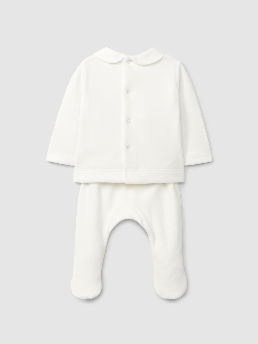 Laranjinha Blue 2pc set smocking detail I6549