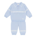 Boys Blue Knitted Polo Set