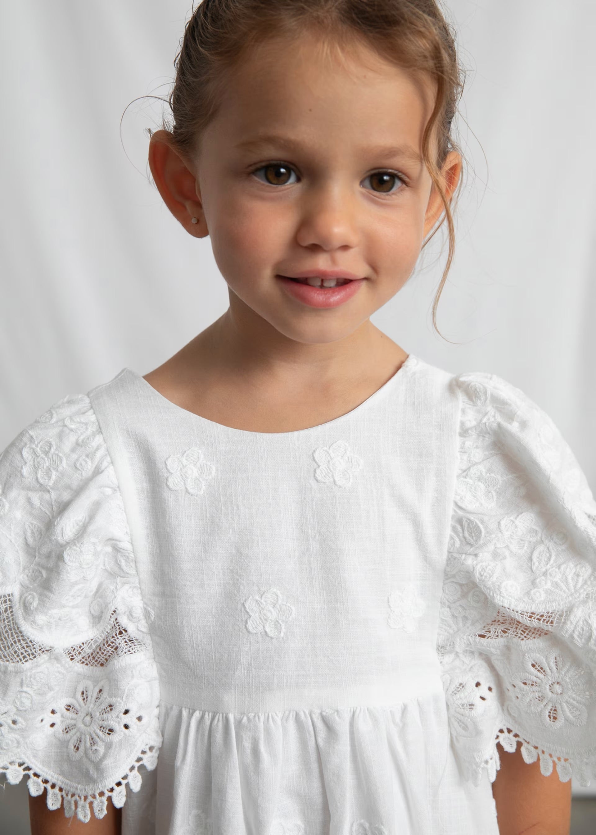 Mayoral White Anglaise Dress 3923