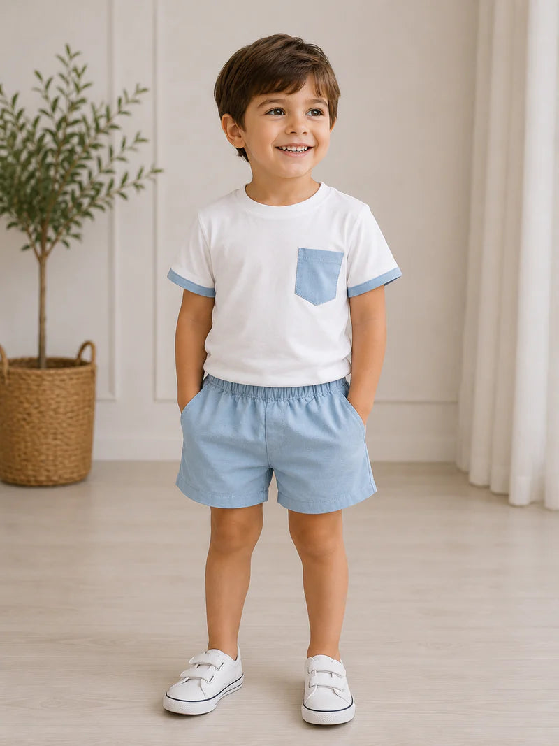Rapife Blue Linen Short Set 5942S26