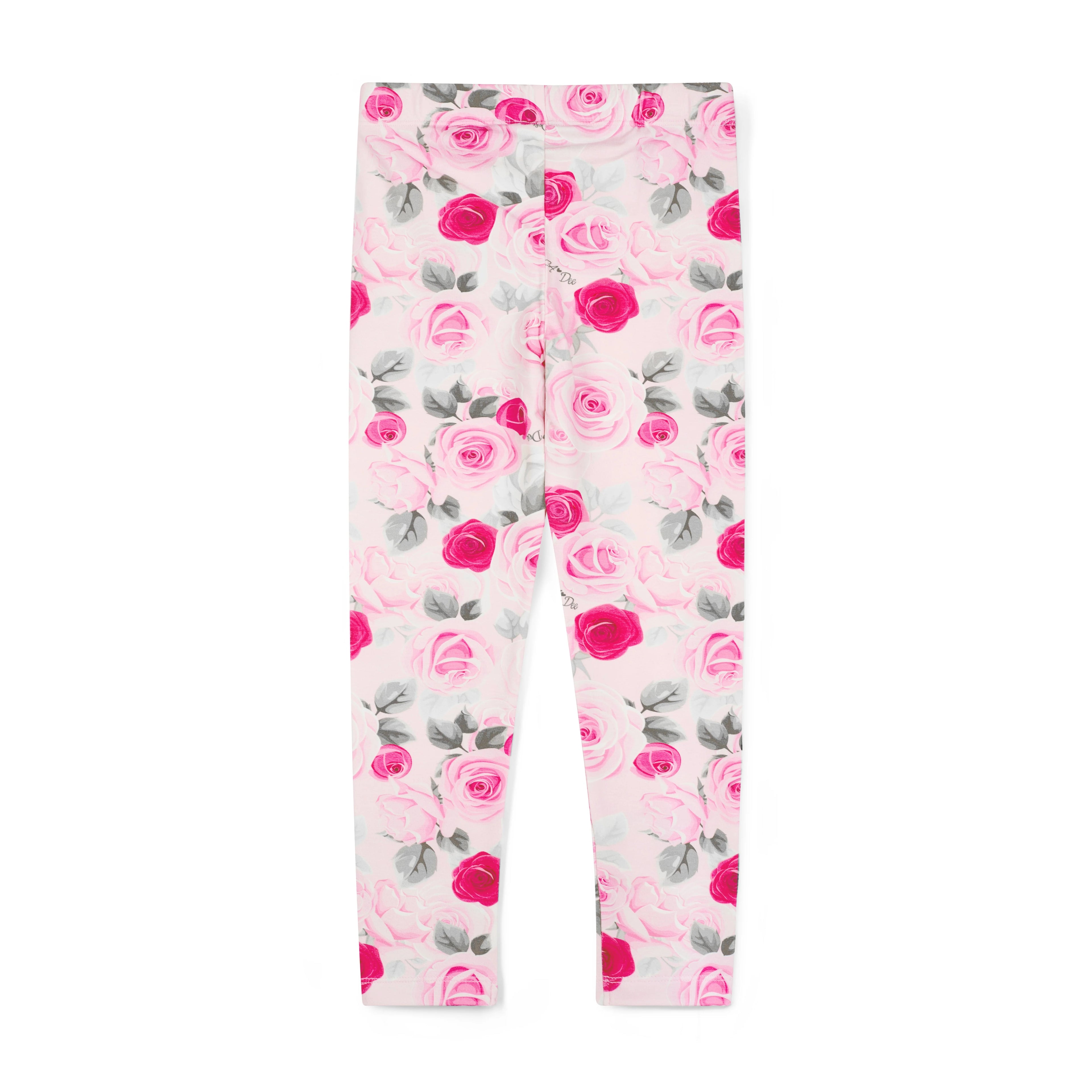A'Dee Adeline Rose Print Peplum Legging Set W261501