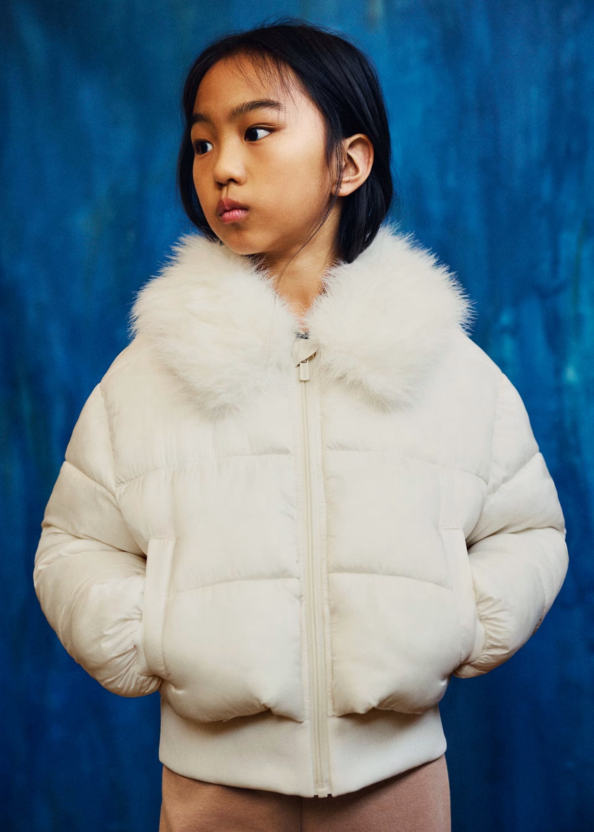 Mayoral Puffer Jacket with Faux Fur Collar 7440