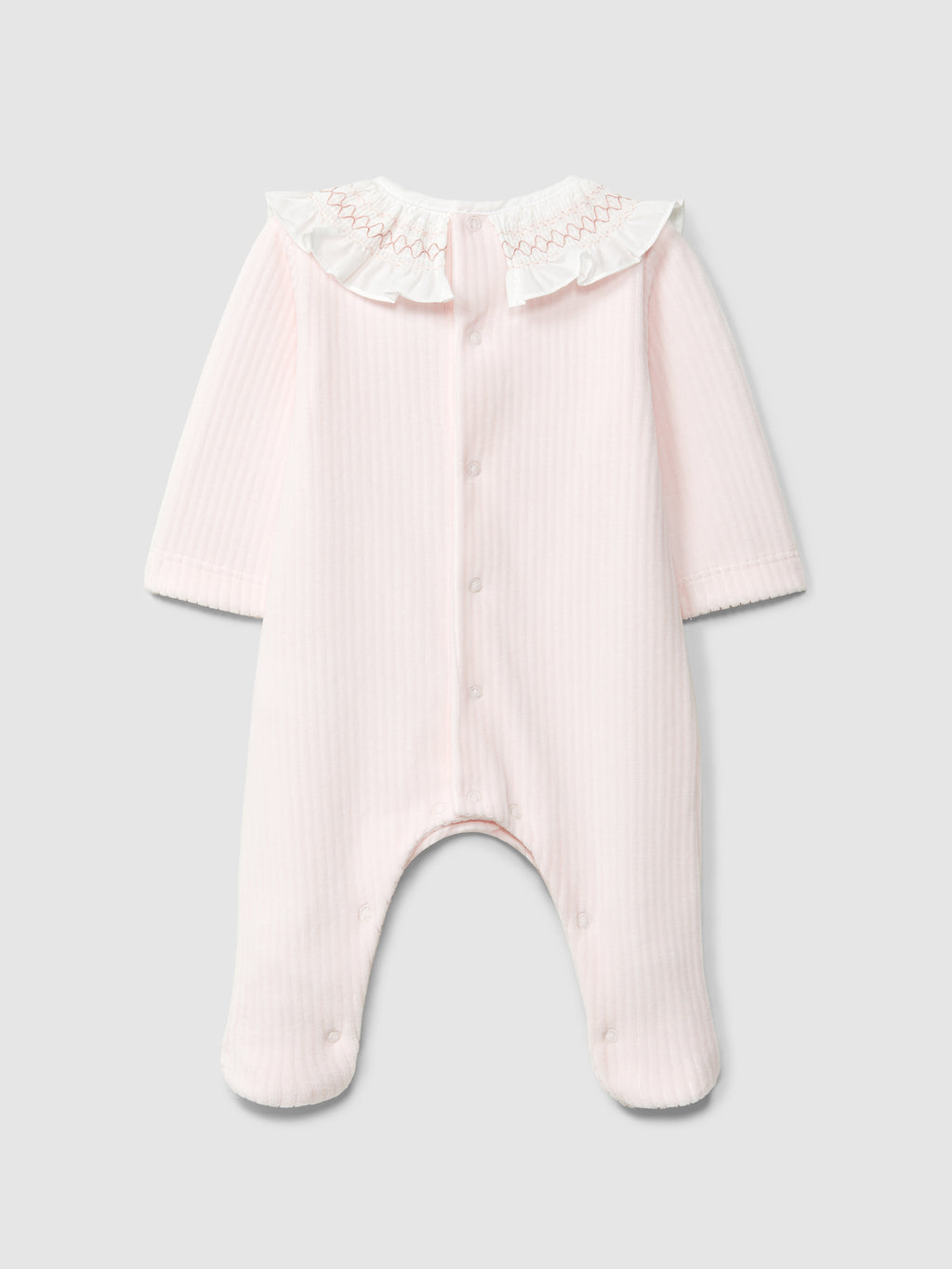 Laranjinha Pink Ribbed Velvet Babygrow I6535