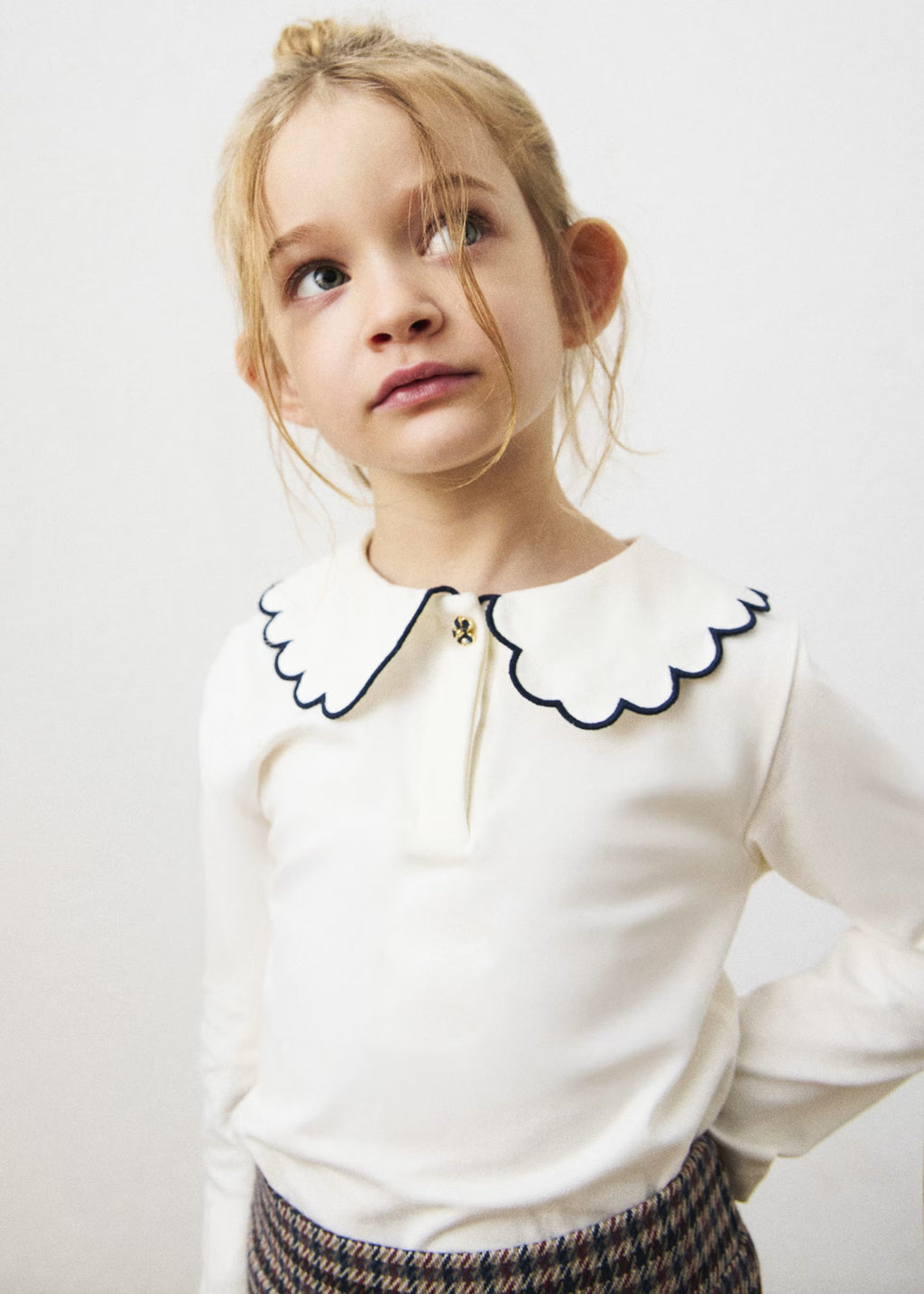 Mayoral Ivory Long Sleeve Polo 131