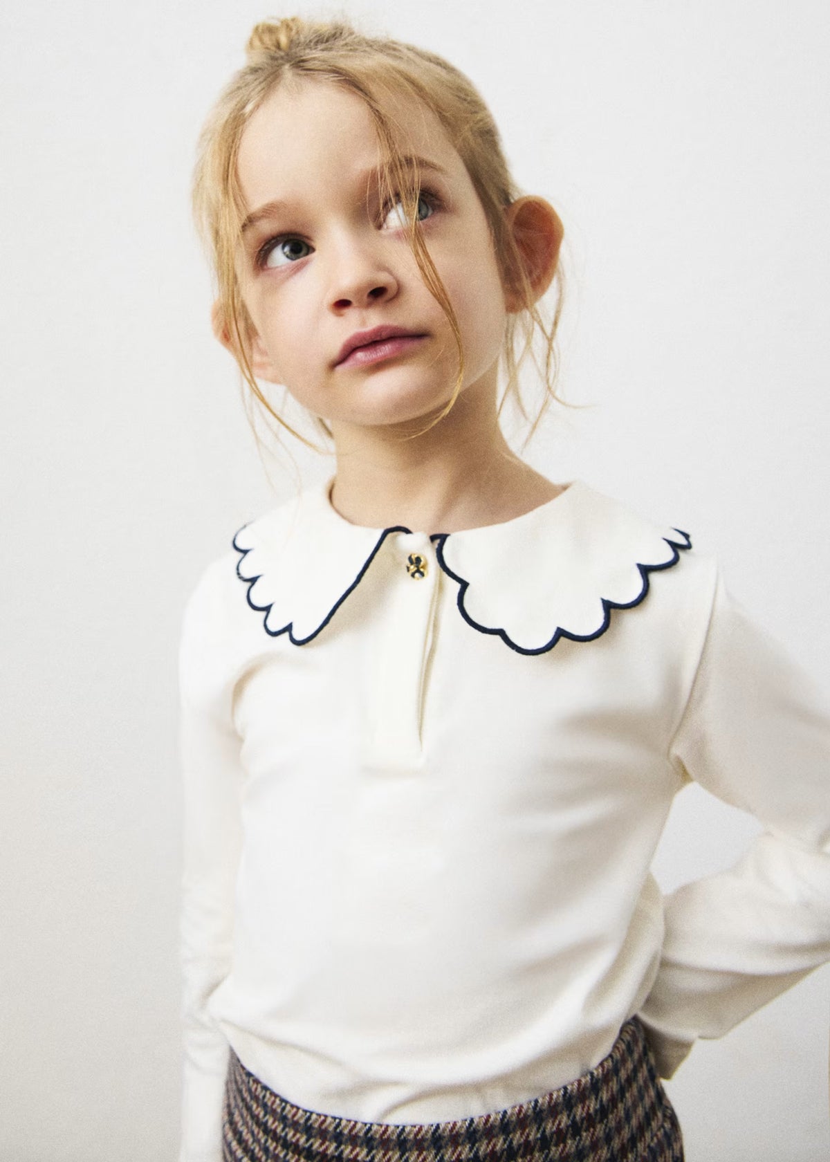 Mayoral Ivory Long Sleeve Polo 131