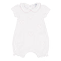 Girls White Shortie With Heart Embroidery