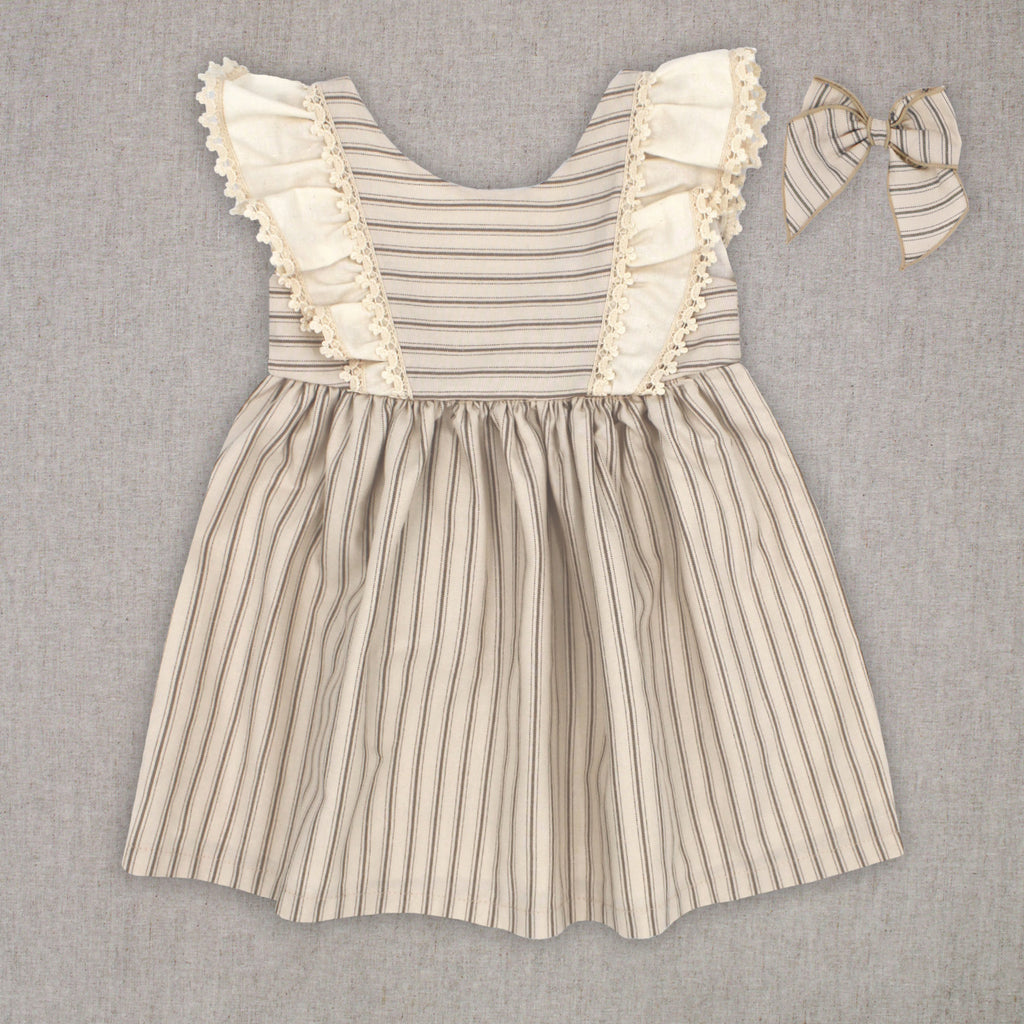Rapife Cream Stripe Dress & Bow 5245S26