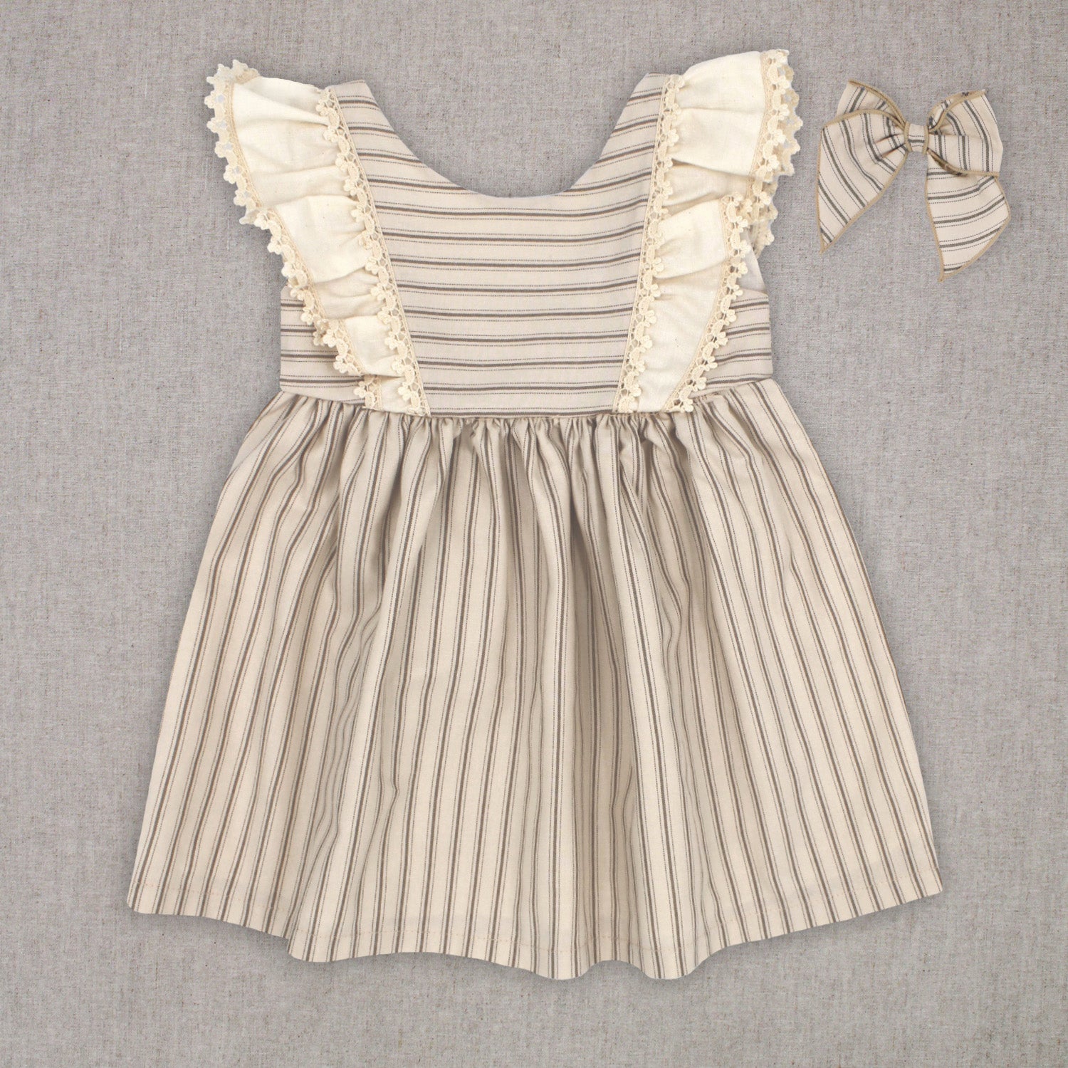 Rapife Cream Stripe Dress & Bow 5245S26