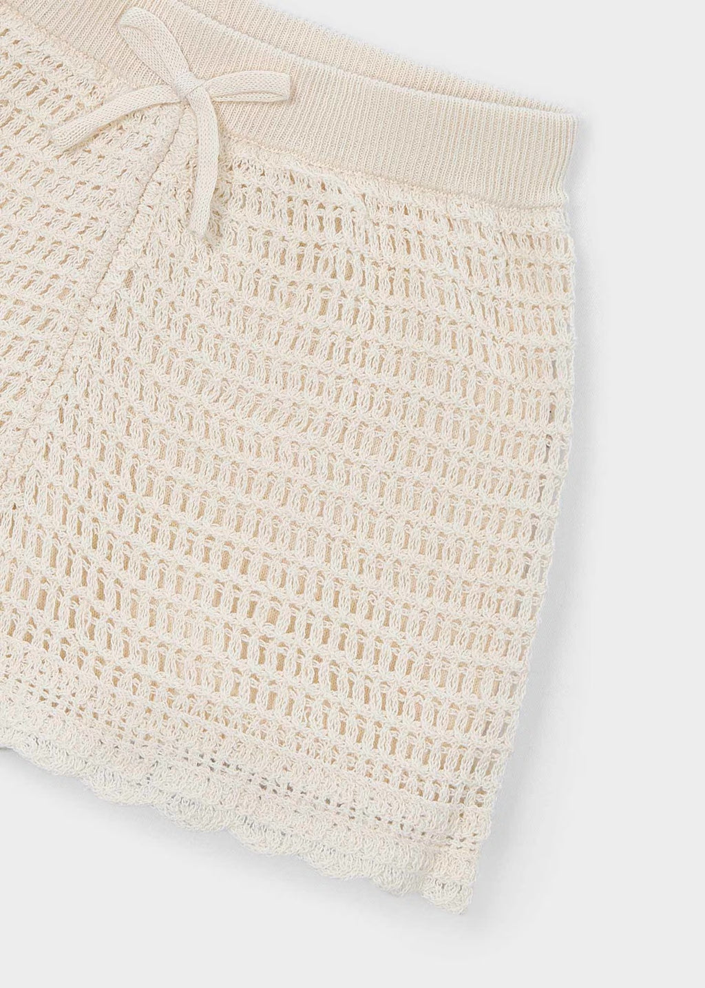 Mayoral Cream Crochet Shorts 3223