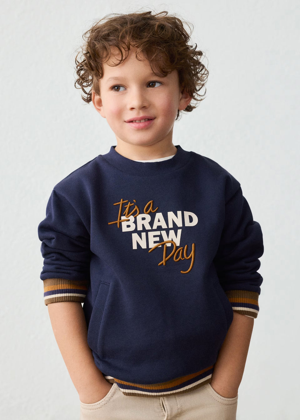 Mayoral Navy Embroidered Sweatshirt 4462