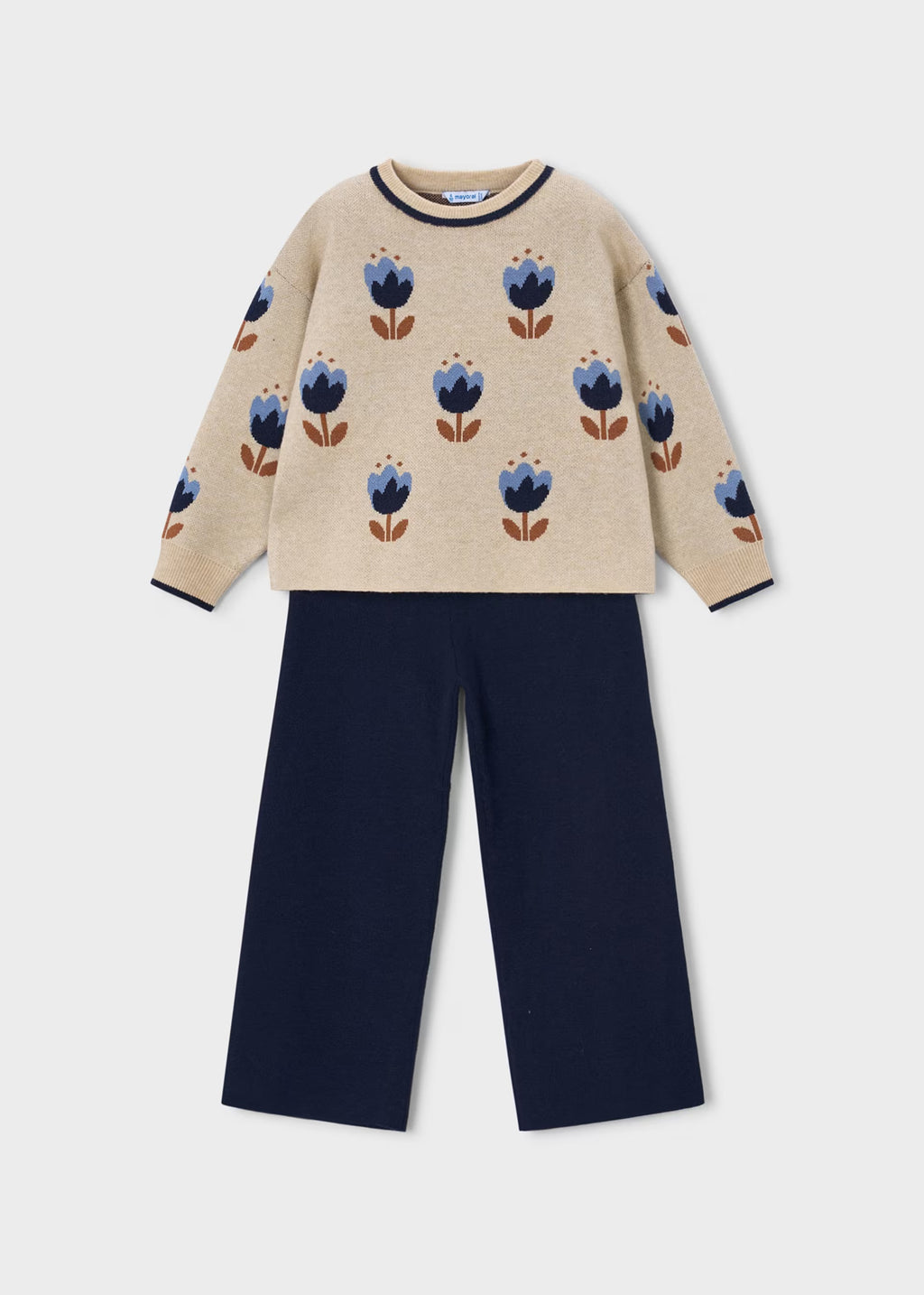 Mayoral Navy Floral Trousers Set 4527