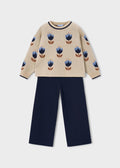 Mayoral Navy Floral Trousers Set 4527