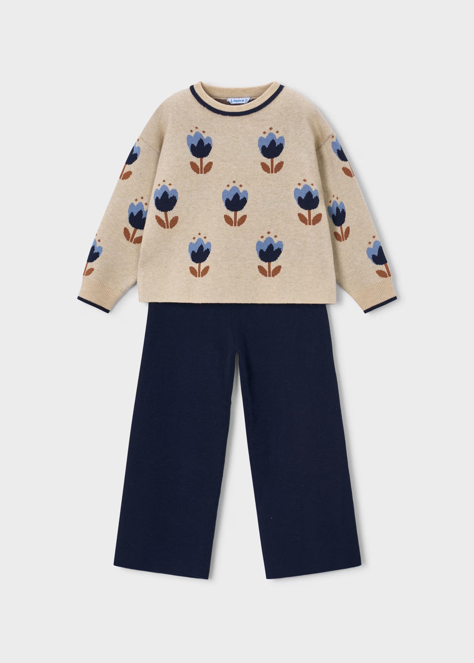 Mayoral Navy Floral Trousers Set 4527