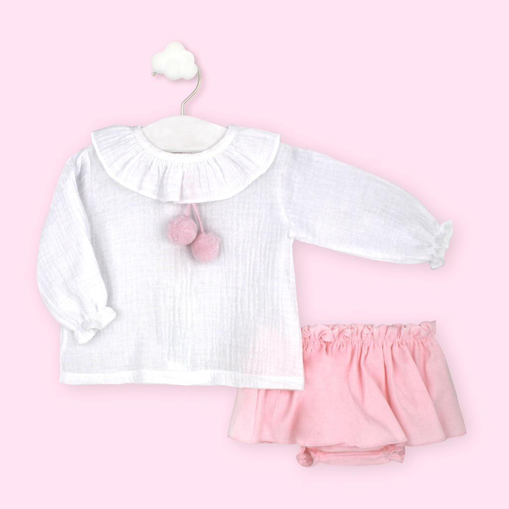 Rapife Blouse & Skirt - Pink