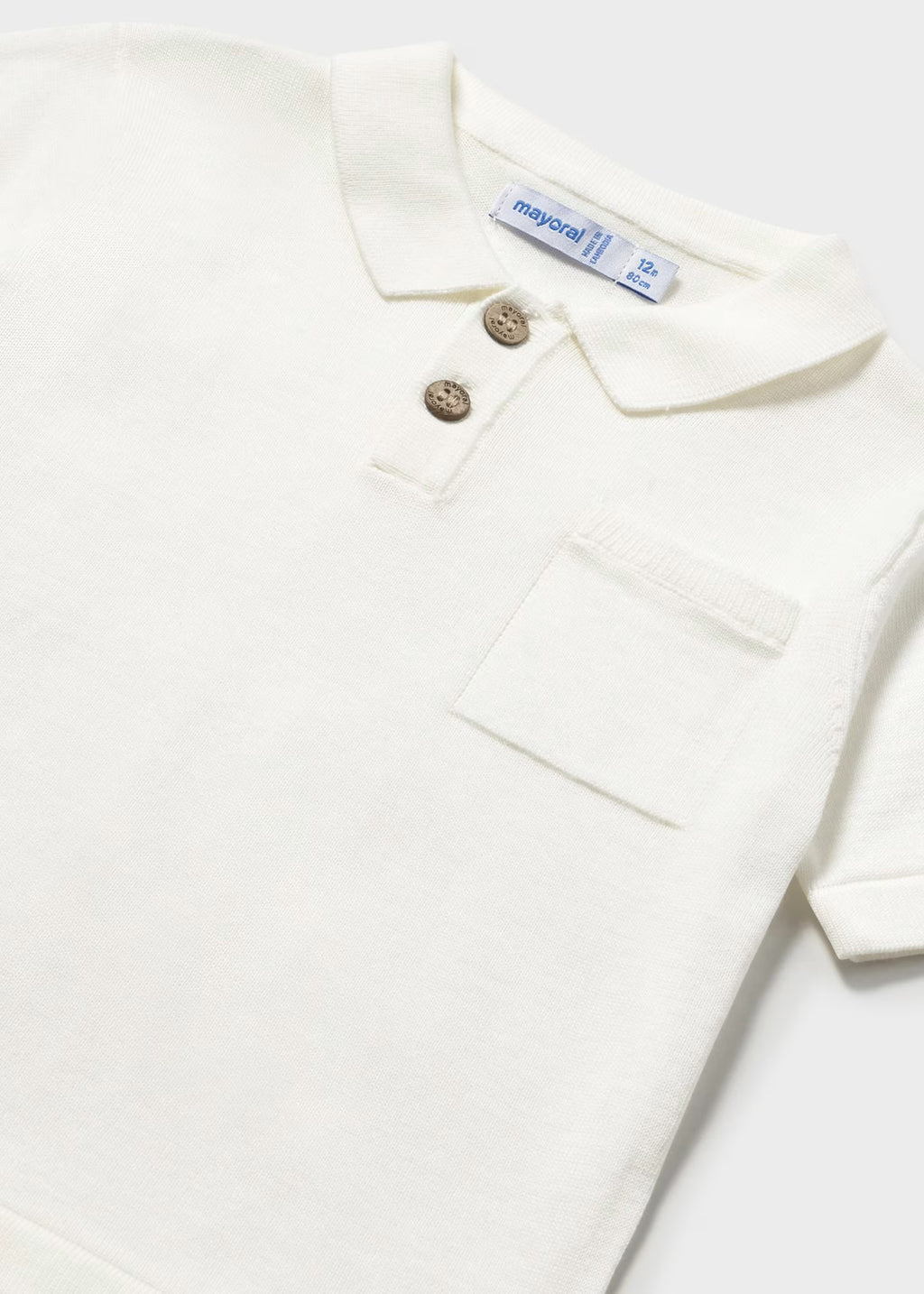 Mayoral Toddler Cream Knit Polo Shirt 1109