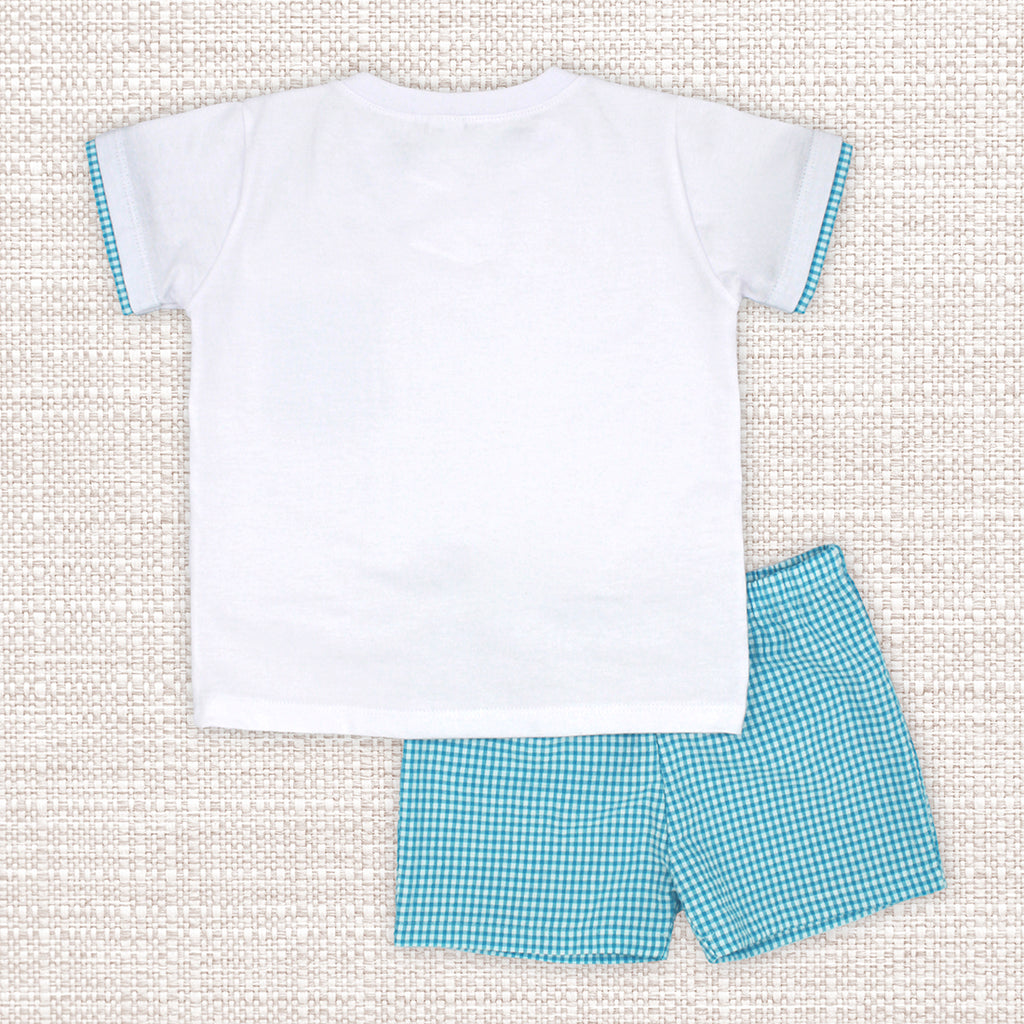 Rapife Turquoise Ginghan Short Set 4850S26