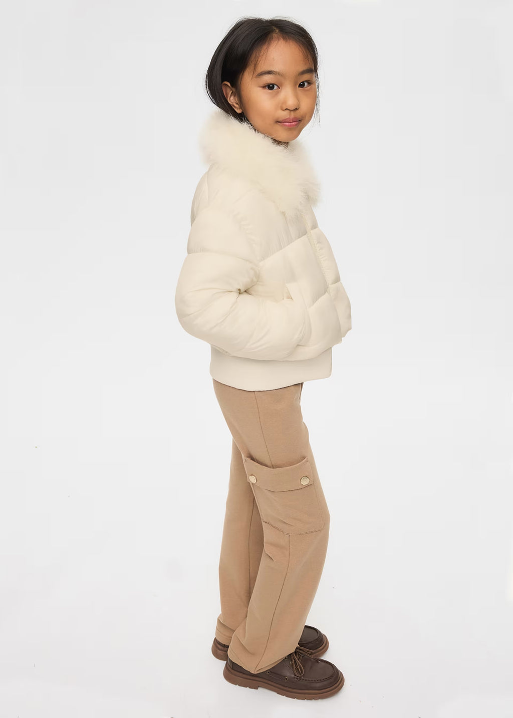 Mayoral Puffer Jacket with Faux Fur Collar 7440