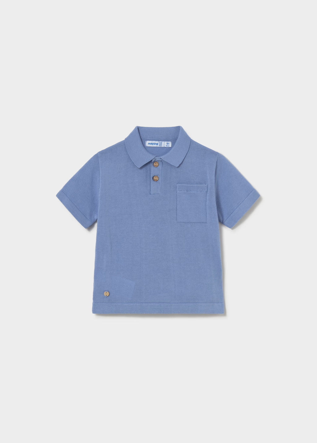 Mayoral Toddler Blue Knit Polo Shirt 1109