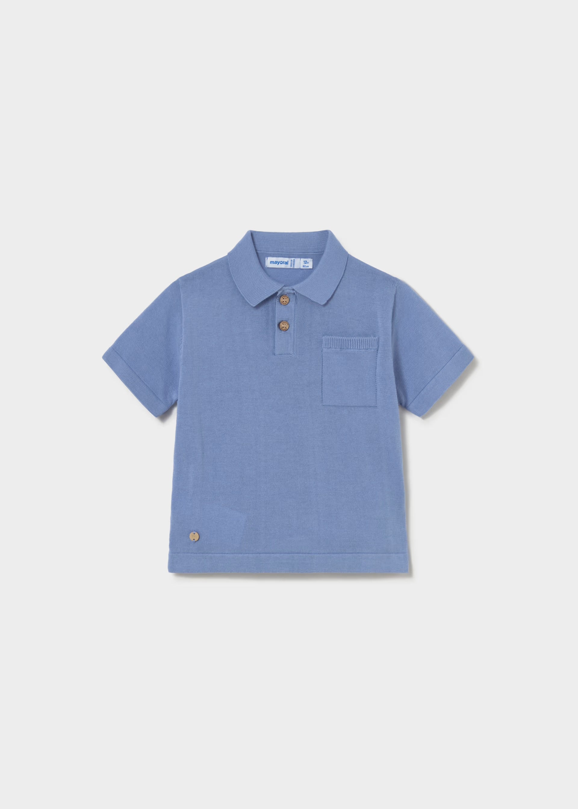 Mayoral Toddler Blue Knit Polo Shirt 1109