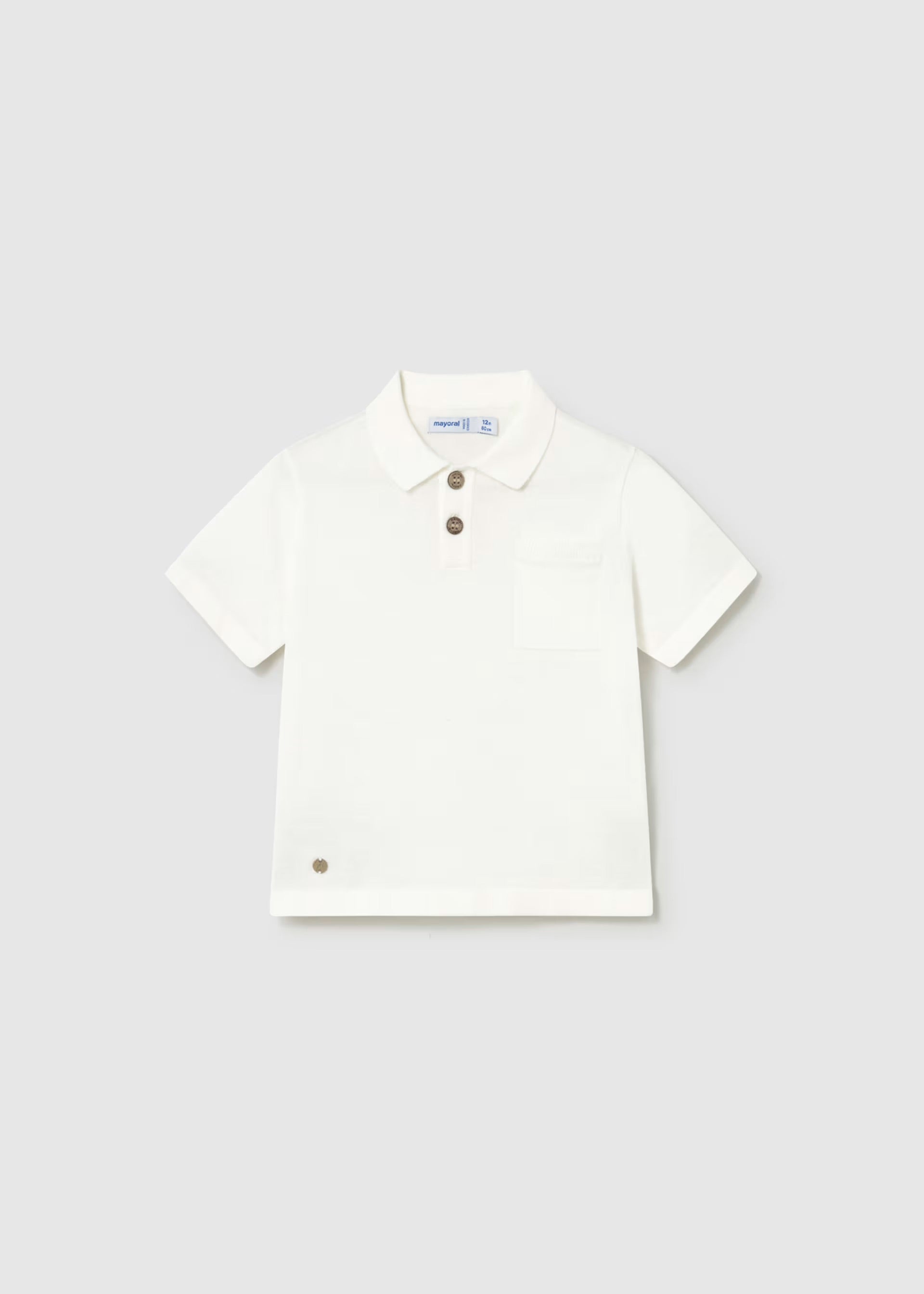 Mayoral Toddler Cream Knit Polo Shirt 1109