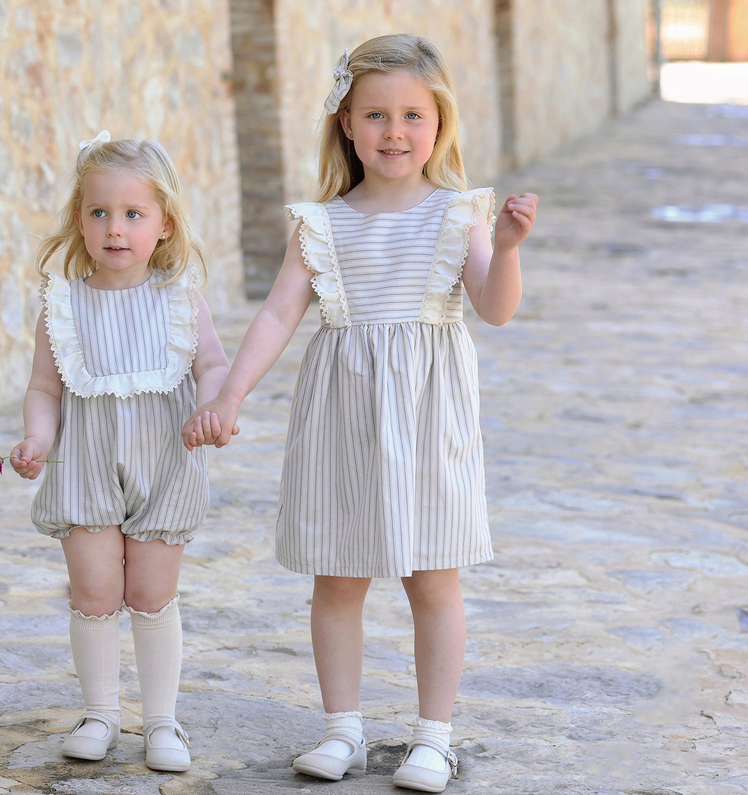 Rapife Cream Stripe Dress & Bow 5245S26