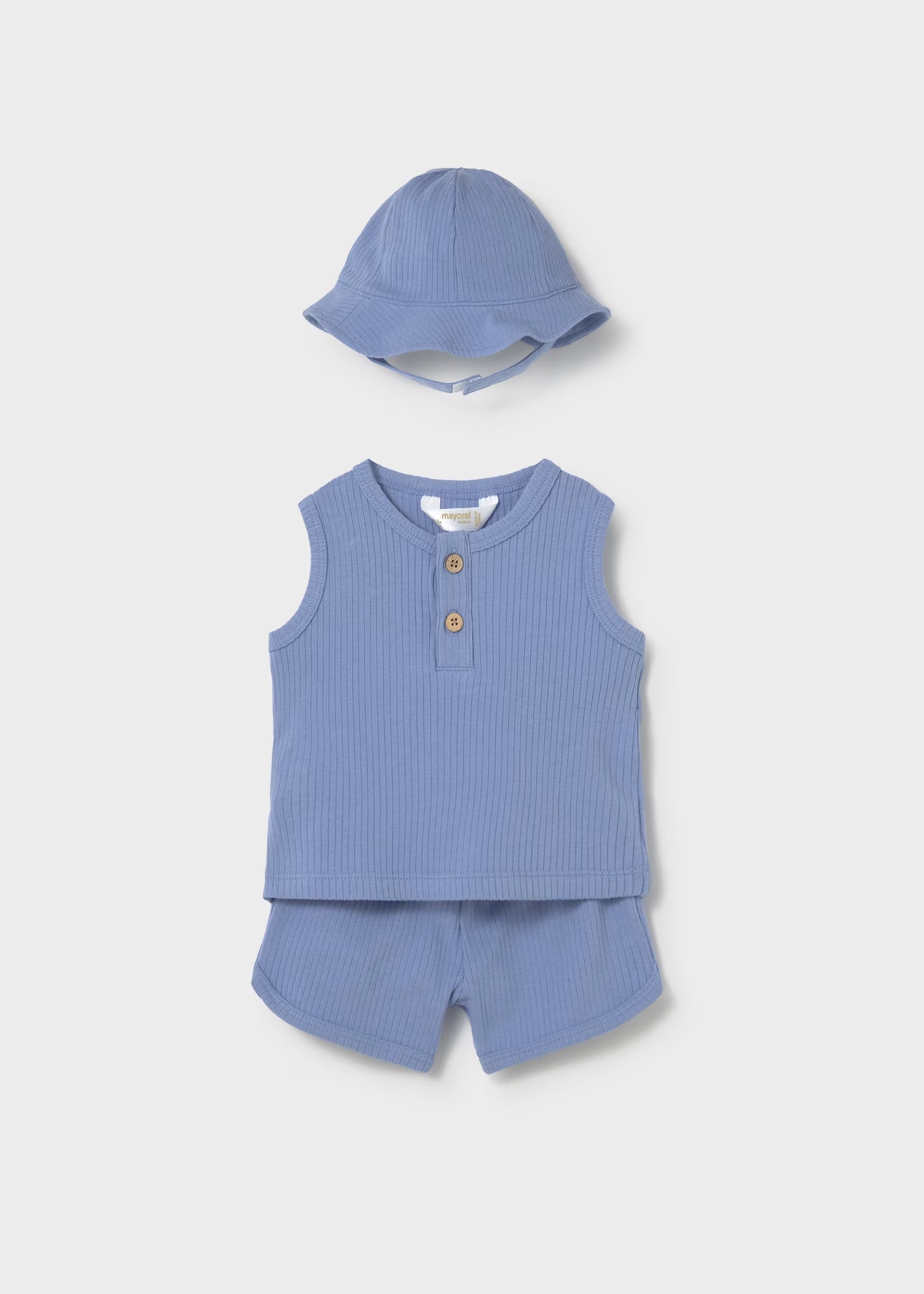 Mayoral Baby Blue Ribbed 3pc Set 1294
