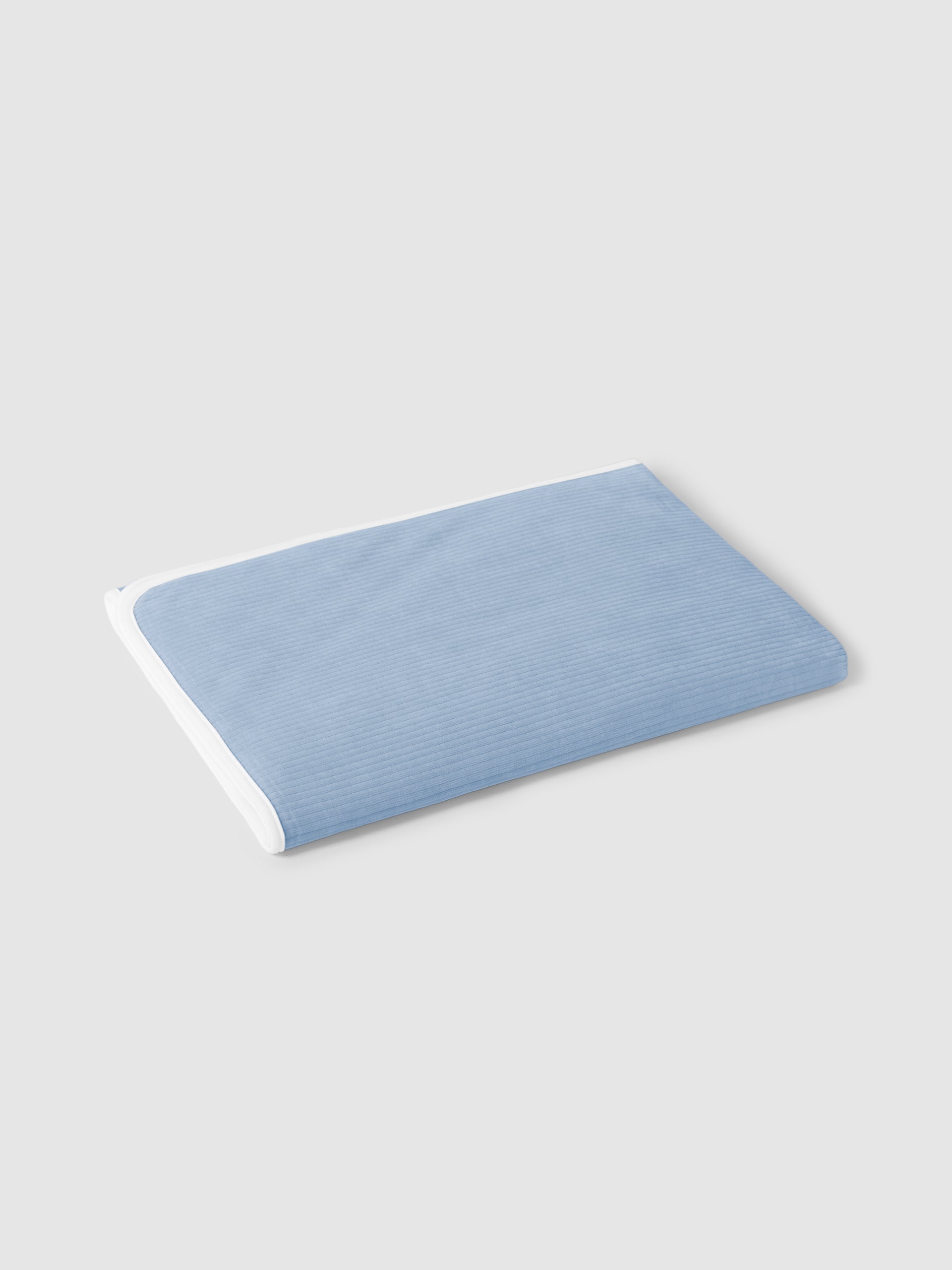 Laranjinha Blue Ribbed velvet blanket I6542