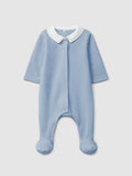 Laranjinha Blue Ribbed Velvet Babygrow I6536