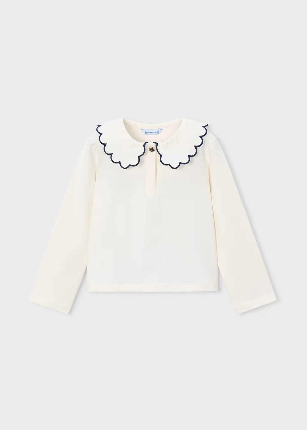 Mayoral Ivory Long Sleeve Polo 131