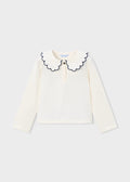 Mayoral Ivory Long Sleeve Polo 131