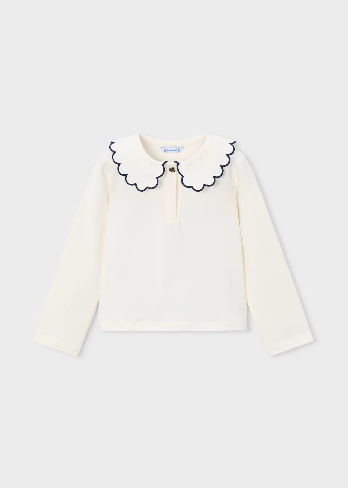 Mayoral Ivory Long Sleeve Polo 131
