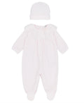 Girls Pink Velour All-in-One and Hat