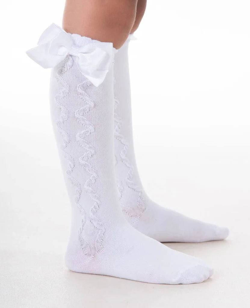 PEX White Grazia Knee High Socks