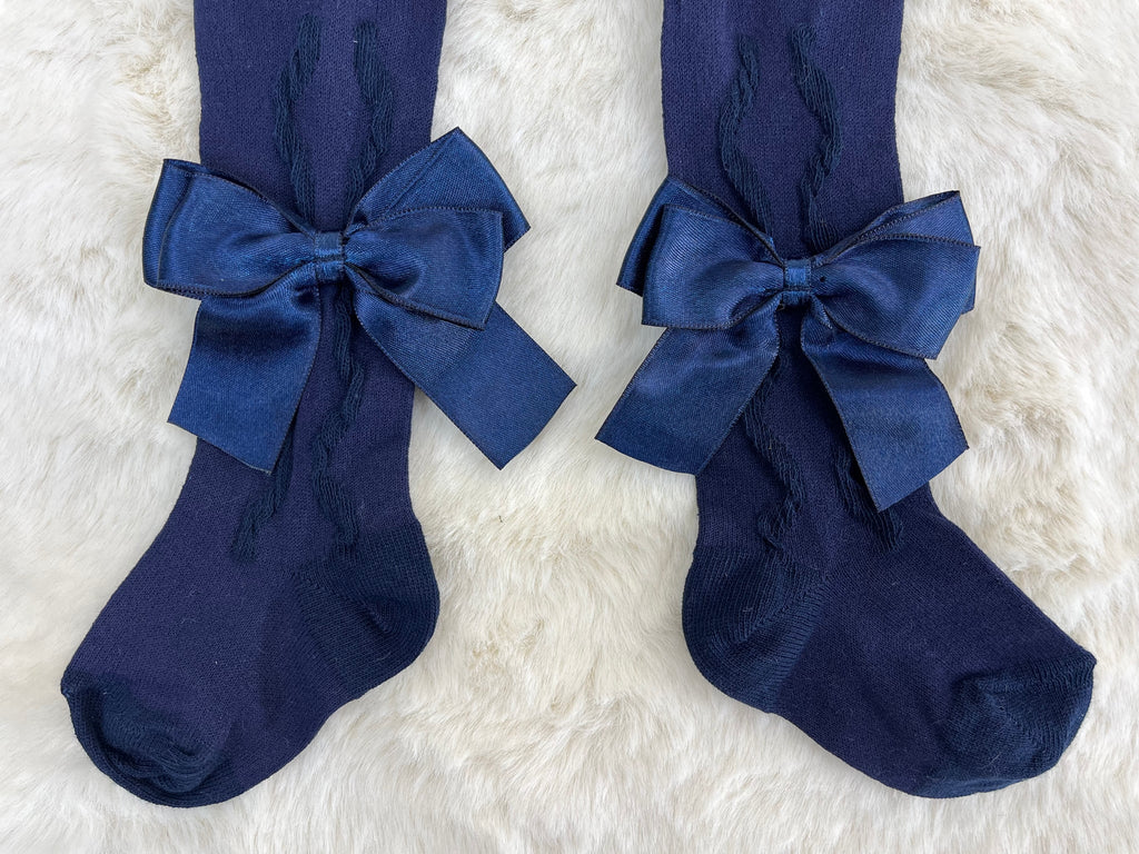 PEX Navy Grazia Knee High Socks