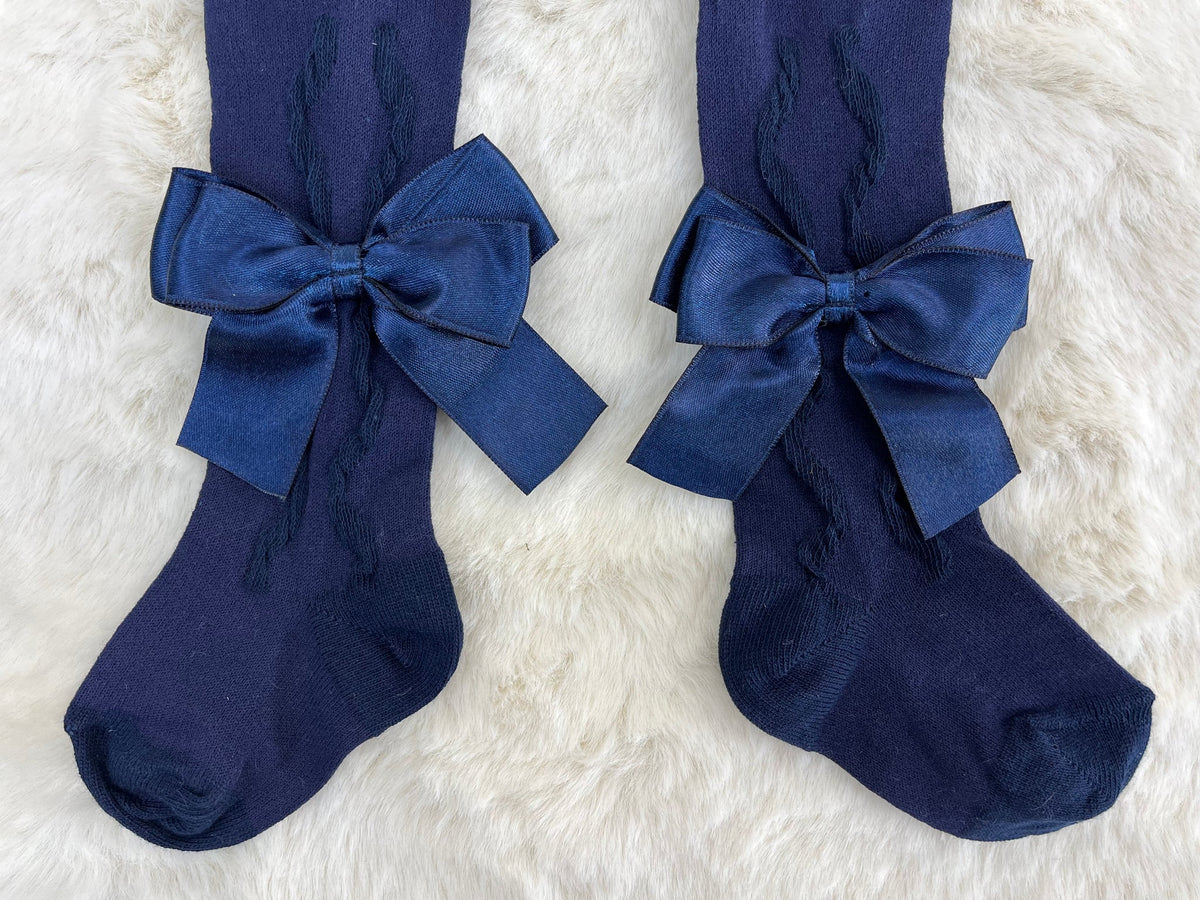 PEX Navy Grazia Knee High Socks
