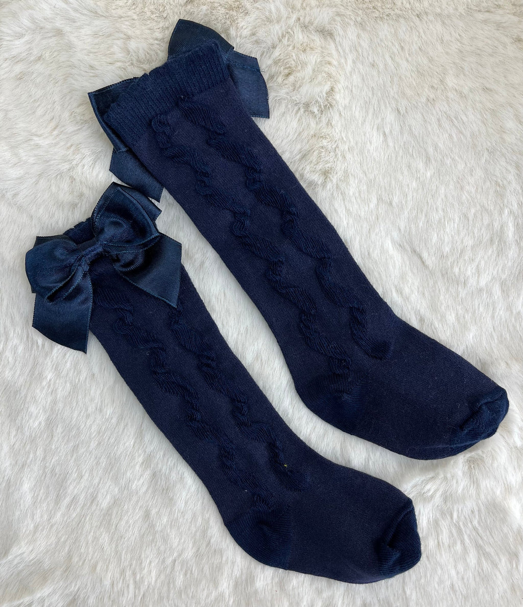 PEX Navy Grazia Knee High Socks