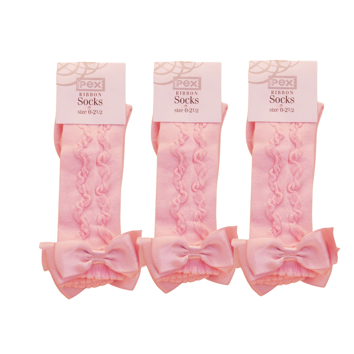 PEX Pink Grazia Knee High Socks 3pk