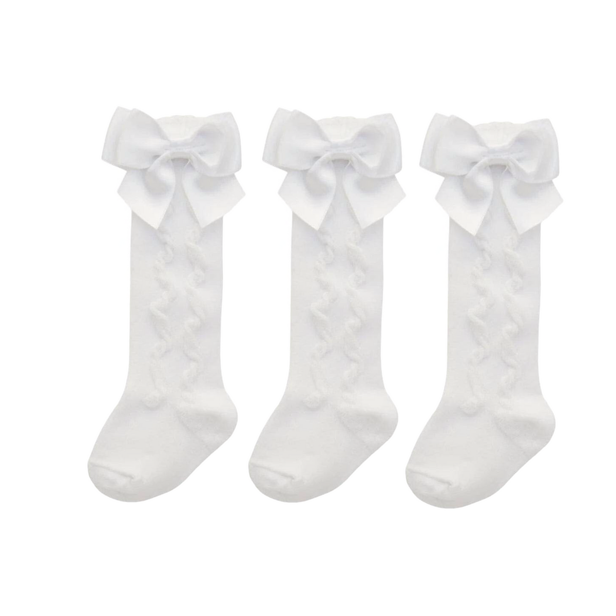PEX White Grazia Knee High Socks 3pk