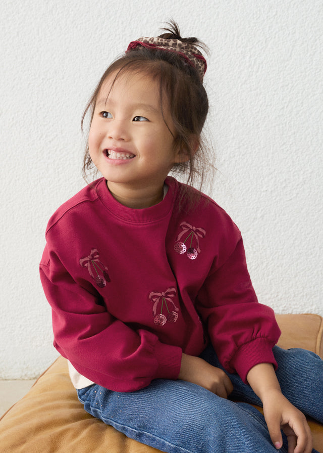 Mayoral Embroidered pullover - Cherry