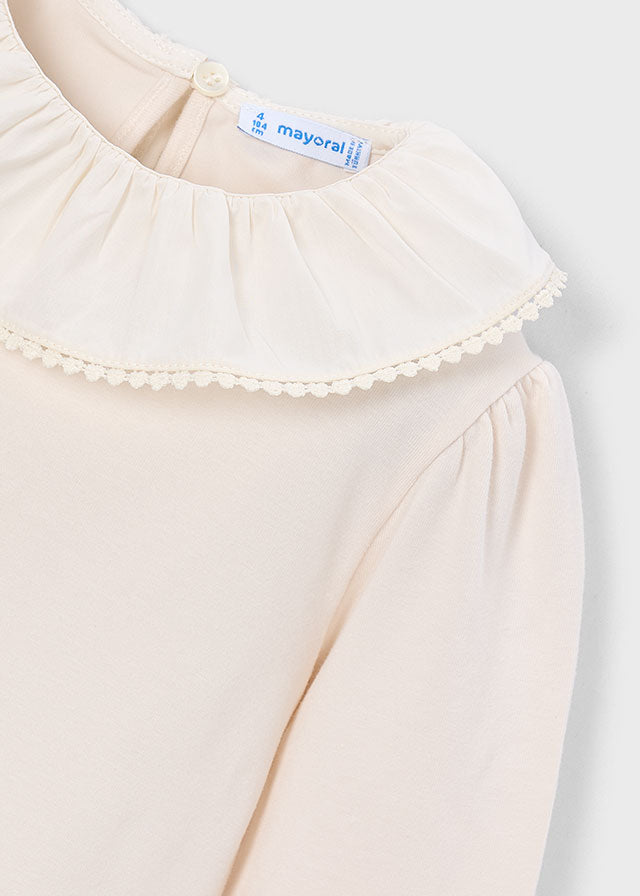 Mayoral Ruffled neckline blouse - Soy