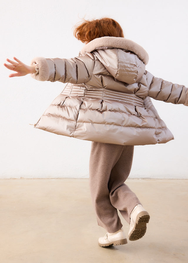 Mayoral Metallic faux fur puffer jacket - Mole