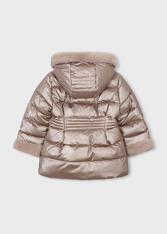 Mayoral Metallic faux fur puffer jacket - Mole
