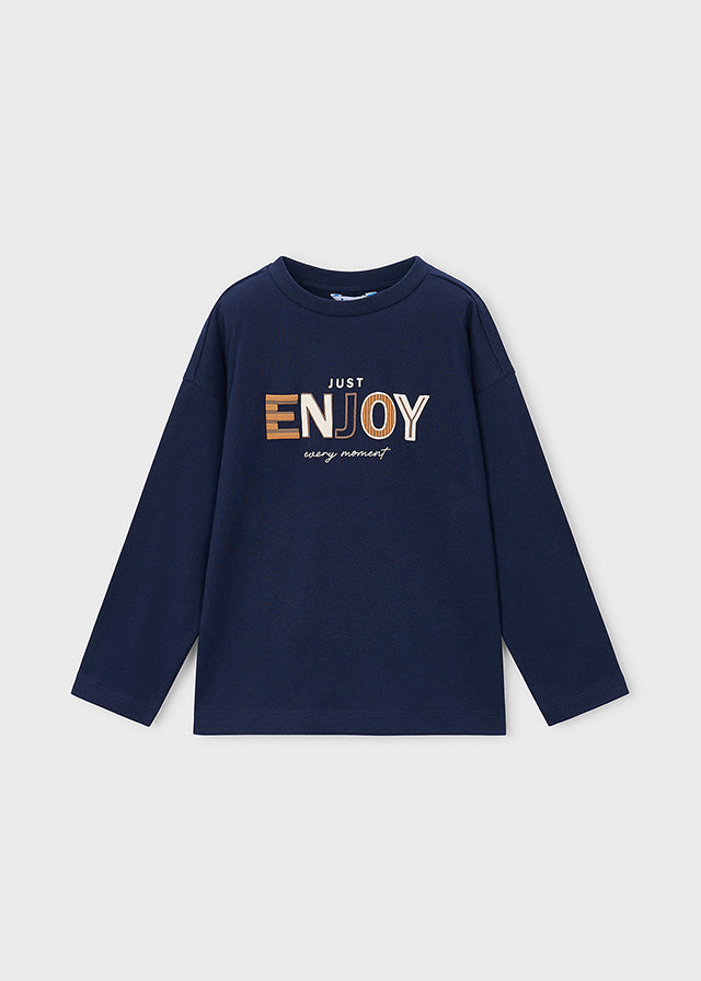 Mayoral Long sleeve T-shirt with puff print - Ink